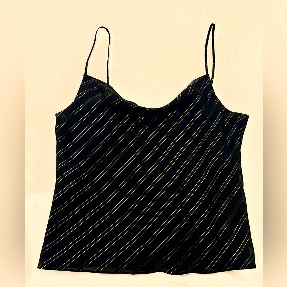 INTERMIX gold striped black top